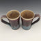 Set of 2 Latte Mugs in Turquoise, Honey luster and Copper red