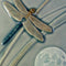 Dragonfly Moon, handcrafted art tile, stoneware.