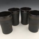 Set of 4 tumblers in matt black and sheige black
