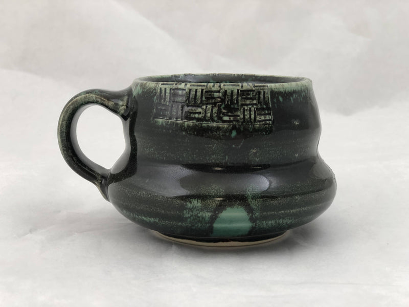 Black and Green Celadon Mug