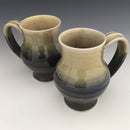 Set of 2 Large Mugs in Matte black and Honey luster