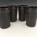 Set of 4 tumblers in matt black and sheige black