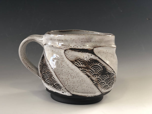 White glaze with textures showing through