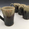 Set of 4 mugs in Matte black and Honey luster