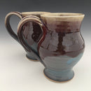 Set of 2 Large Mugs in Turquoise, Honey luster and Copper red